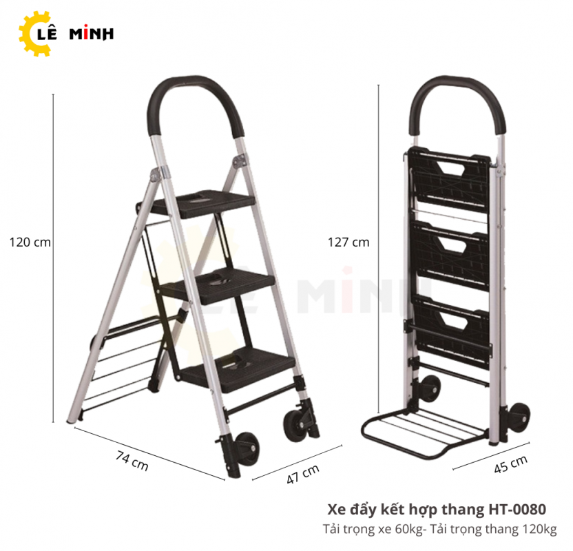 Xe đẩy hàng - Cầu thang xếp HT-0080