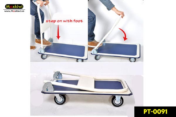 Cách gấp gọn xe đẩy hàng