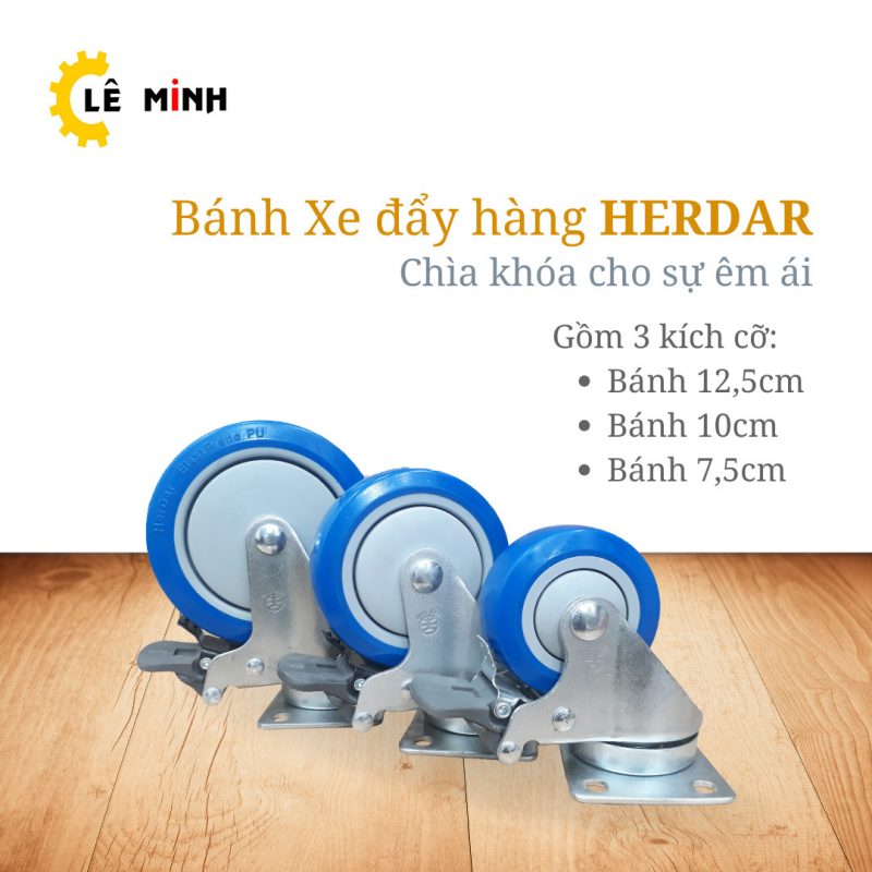 Bánh xe đẩy hàng PU chống ồn