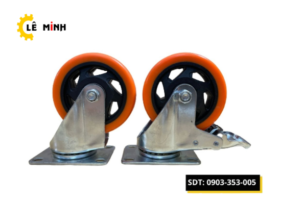 Bánh xe PP Cam hoa