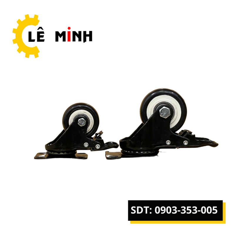 Bánh xe đẩy hàng tphcm PP đen mini